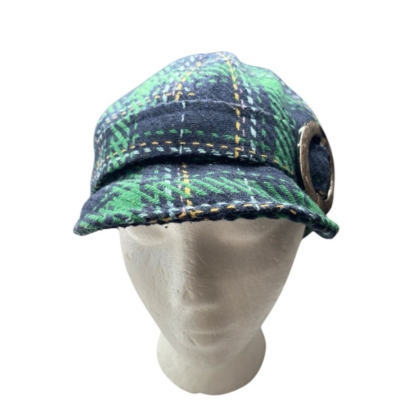 Vintage Scala Pronto Womens Tartan Plaid Newsboy Cabbie Hat Wool Blend One Size - Picture 3 of 11